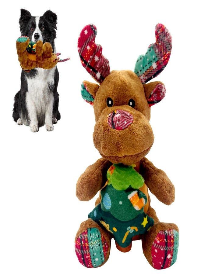 Hlimior Christmas Dog Toys Squeaky Reindeer Dog Toys with Cute Xmas Tree Interactive Durable Plush Toys for Puppies, Small, Middle, Large Dogs Teething, Training & Chewing - Image 1